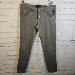 Tripp NYC Daang Goodman Skinny Jeans Sz 15 Gray Denim Button Fly Stretch